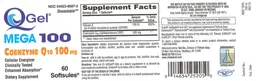 Label for QGel Mega 100 Coenzyme Q10 100 mg
