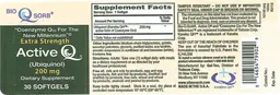 Label for Extra Strength Active Q 200 mg