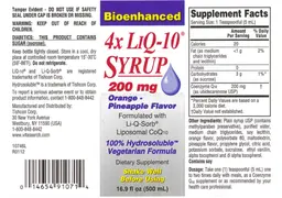 Label for 4x LiQ-10 Syrup 200 mg Orange - Pineapple Flavor