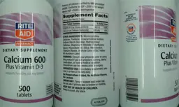 Label for Calcium 600 Plus Vitamin D-3