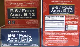 Label for B-6/Folic Acid/B-12