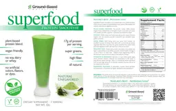 Label for Superfood Protein Smoothie Natural Unflavored