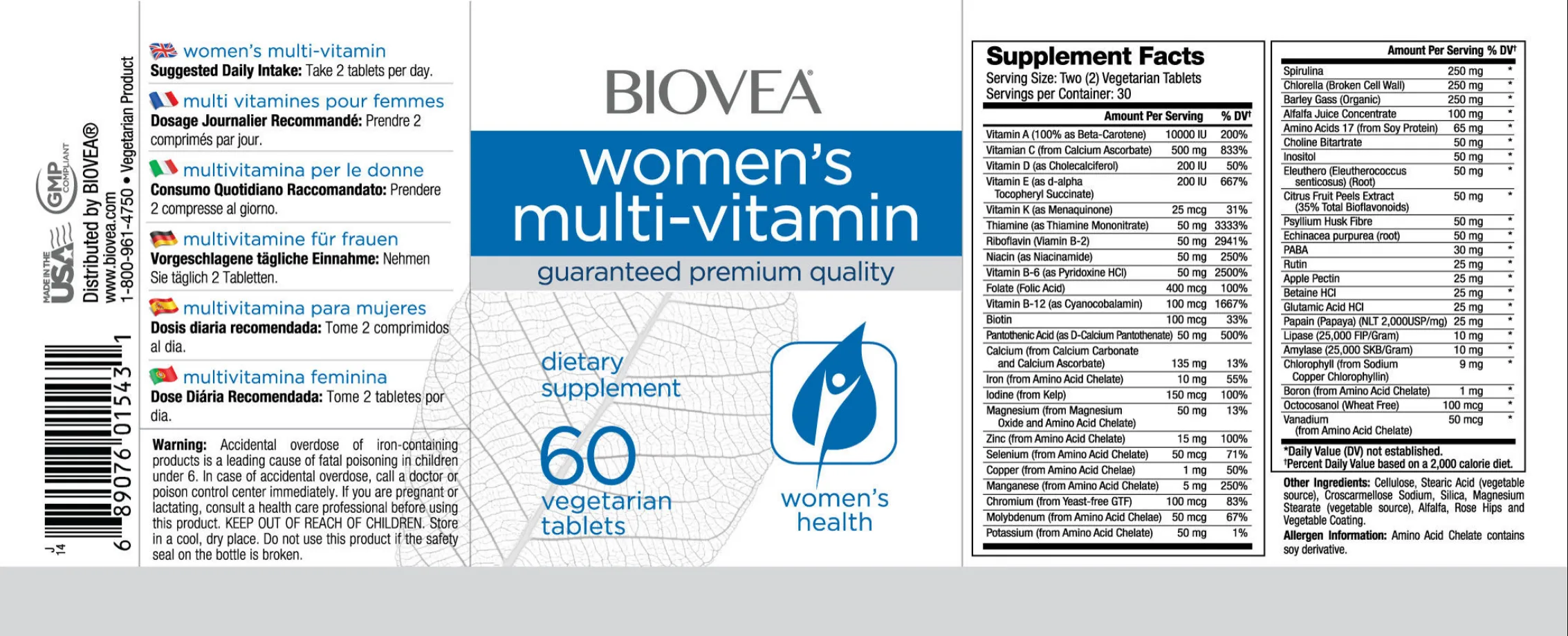 Label for Women's Multi-Vitamin