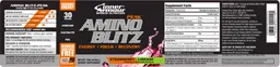 Label for Peak Amino Blitz Strawberry Limeade