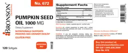 Label for Pumpkin Seed Oil 1000 mg