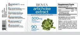 Label for Artichoke Extract 500 mg