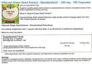 Grape Seed Extract 200 mg