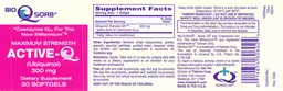 Label for Maximum Strength Active-Q 300 mg