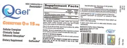 Label for QGel Coenzyme Q10 15 mg
