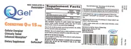 Label for QGel Coenzyme Q10 15 mg