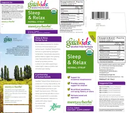 Label for Sleep & Relax Herbal Syrup