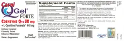 Label for Carni QGel Forte Coenzyme Q10 30 mg + L-Carnitine 440 mg
