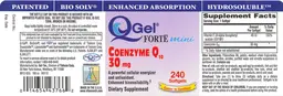 Label for QGel Forte Mini Coenzyme Q10 30 mg