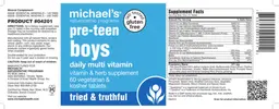 Label for Pre-Teen Boys Daily Multi Vitamin