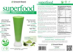 Label for Superfood Protein Smoothie Natural Unflavored