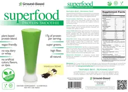 Label for Superfood Protein Smoothie Vanilla Creme