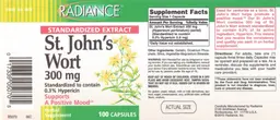 Label for St. John's Wort 300 mg