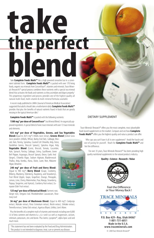 Label for Complete Foods Multi