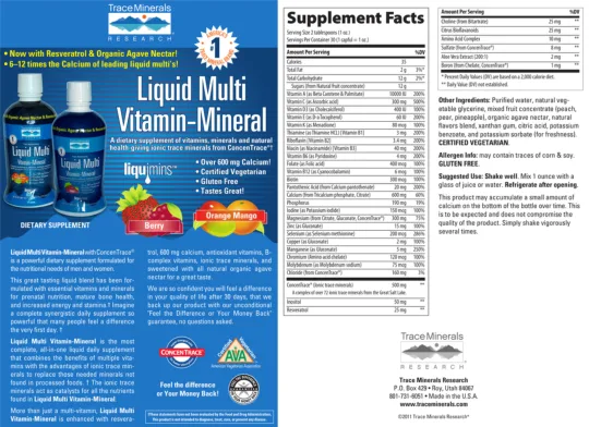 Label for Liquid Multi Vitamin-Mineral