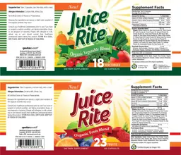 Label for Juice Rite Organic Vegetable Blend