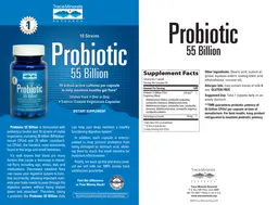 Label for Probiotic 55 Billion