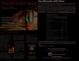 Label for Sea Minerals with Silver