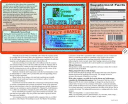 Label for Blue Ice Fermented Skate Liver Oil Spicy Orange