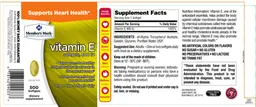 Label for Vitamin E Softgels, 400 IU