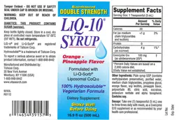 Label for LiQ-10 Syrup Orange - Pineapple Flavor