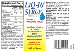Label for LiQ-10 Syrup Orange - Pineapple Flavor