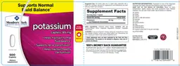 Label for Potassium Caplets, 99 mg