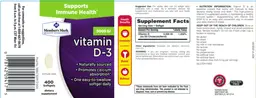 Label for 5000 IU Vitamin D-3