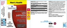 Label for Natural Whole Herb Saw Palmetto 450 mg