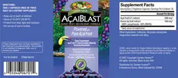 Label for AcaiBlast Powered With Pure Acai Fruit