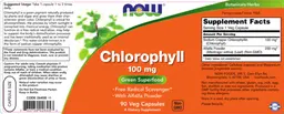 Label for Chlorophyll 100 mg