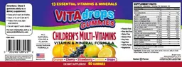 Label for VITAdrops Gummies Children's Multi-Vitamins