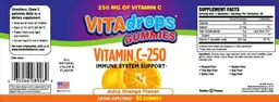 Label for VITAdrops Gummies Vitamin C-250 Juicy Orange Flavor
