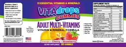 Label for VITAdrops Gummies Adult Multi-Vitamins