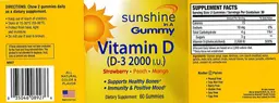 Label for Vitamin D (D-3 2000 IU) Gummies