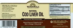 Label for Natural Cod Liver Oil