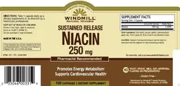 Label for Sustained Release Niacin 250 mg