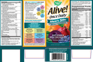 Label for Alive! Once Daily Men's 50+