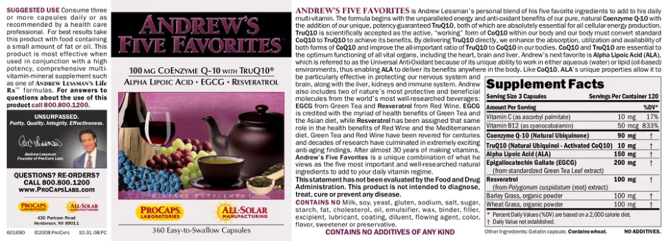 Label for Andrew's Five Favorites