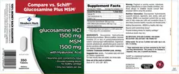 Label for Glucosamine HCl 1500 mg MSM 1500 mg