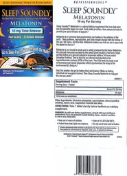 Label for Melatonin 10 mg Time Release