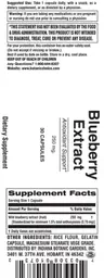 Label for Blueberry Extract 250 mg