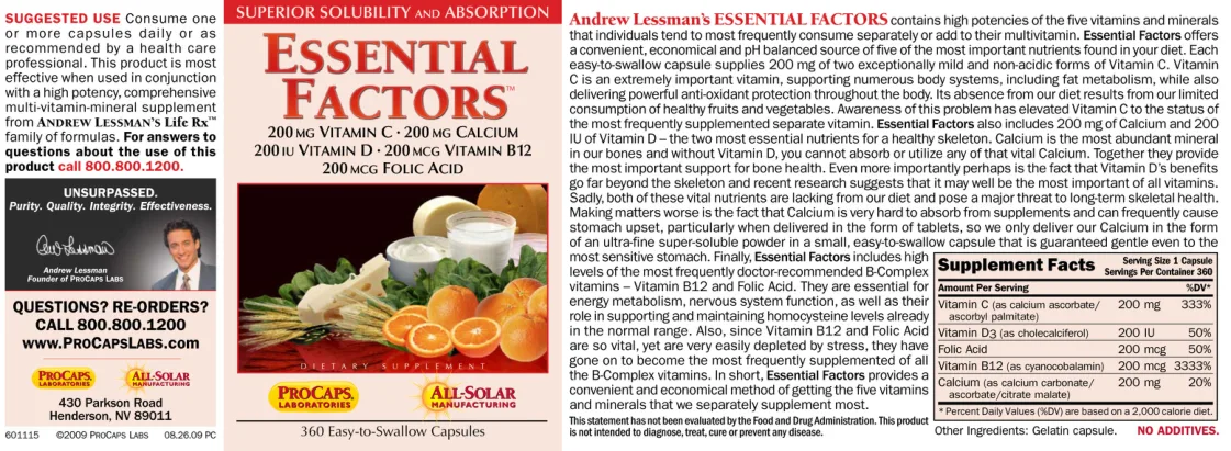 Label for Essential Factors