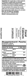Label for Coral Calcium