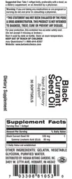 Label for Black Currant Seed Oil