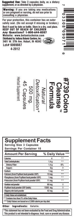 #739 Colon Cleanse Formula 500 mg